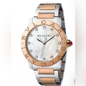 Bulgari Rose 18k gold 33mm watch mother pearl and diamond